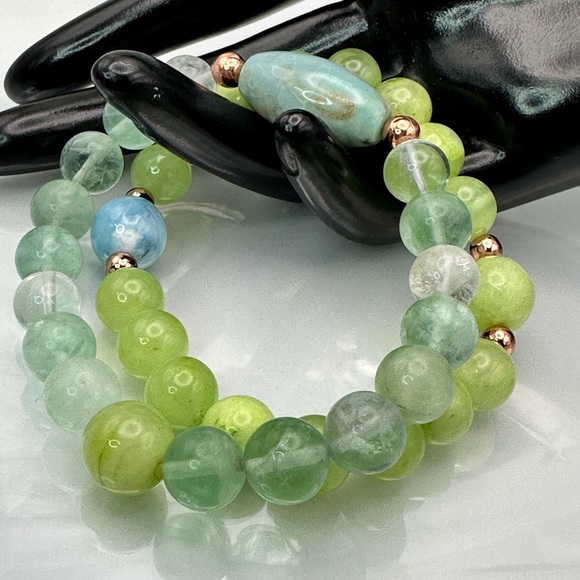 MANTIS WANNABE NATURAL STONES BRACELET size 7” - Picture 4 of 12
